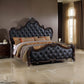 Venta King Bed Brown Frame Black Button Tufted Faux Leather Upholstery By Casagear Home BM319556