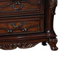 Venta Nightstand 3 Drawers Carved Details Cherry Brown Solid Wood Frame By Casagear Home BM319557