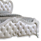 Venta King Size Bed Pearl White Button Tufted Faux Leather Upholstery By Casagear Home BM319559