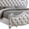 Venta Queen Size Bed Pearl White Button Tufted Faux Leather Upholstery By Casagear Home BM319560