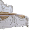 Rosy King Size Bed Carved Details Turned Legs White Solid Wood Frame By Casagear Home BM319563