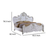 Rosy King Size Bed Carved Details Turned Legs White Solid Wood Frame By Casagear Home BM319563