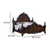 Frank King Size Bed Carved Details Finial Posts Cherry Brown Solid Wood By Casagear Home BM319569