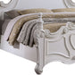 Frank Queen Size Bed Carved Details Finial Posts Classic White Solid Wood By Casagear Home BM319572