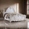 Frank Queen Size Bed, Carved Details Finial Posts, Classic White Solid Wood By Casagear Home