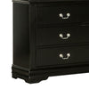 Ryla Wide Dresser 6 Drawers Nickel Metal Handles Black Solid Wood By Casagear Home BM319574