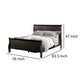 Ryla Full Size Bed Sleigh Panel Headboard and Footboard Black Solid Wood By Casagear Home BM319575