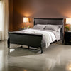 Ryla Full Size Bed Sleigh Panel Headboard and Footboard Black Solid Wood By Casagear Home BM319575