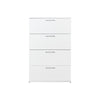 Eli 48 Inch Tall Dresser Chest 4 Big Storage Drawers Glossy White Finish By Casagear Home BM319576