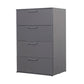 Eli 48 Inch Tall Dresser Chest 4 Big Storage Drawers Glossy Gray Finish By Casagear Home BM319577