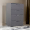 Eli 48 Inch Tall Dresser Chest 4 Big Storage Drawers Glossy Gray Finish By Casagear Home BM319577