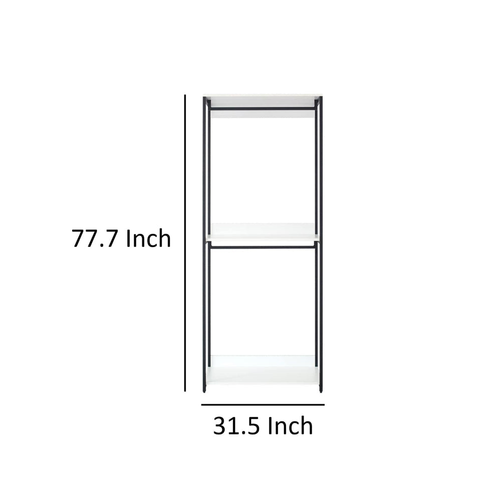 Cox Modular Closet System 2 Hanging Rods White Shelves Black Metal By Casagear Home BM319578