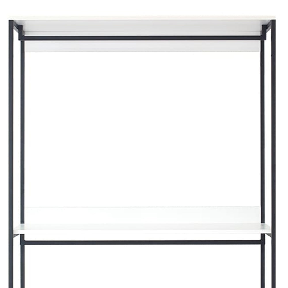 Cox Modular Closet System 3 Wide White Board Shelves and Black Metal Frame By Casagear Home BM319579