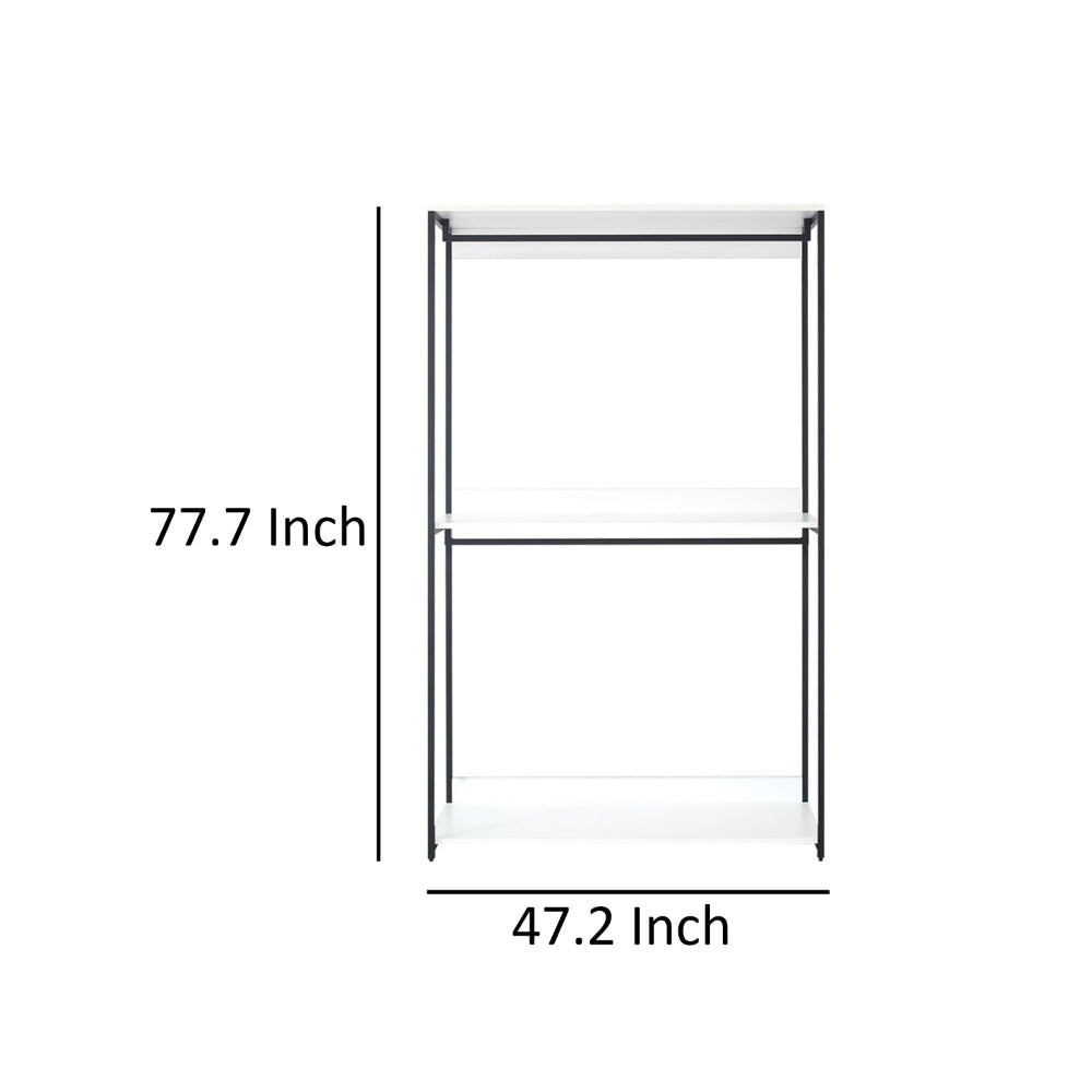 Cox Modular Closet System 3 Wide White Board Shelves and Black Metal Frame By Casagear Home BM319579