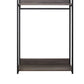 Gin Modular Closet System 3 Rustic Gray Shelves 2 Hanging Rods Black By Casagear Home BM319583