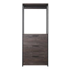 Gin Modular Closet System 3 Rustic Gray Drawers 1 Hanging Rod Black By Casagear Home BM319585