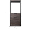 Gin Modular Closet System 3 Rustic Gray Drawers 1 Hanging Rod Black By Casagear Home BM319585