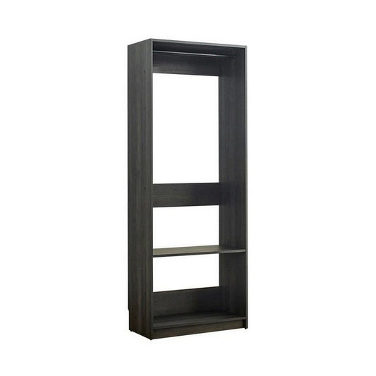 Dee Modular Closet System, 1 Metal Hanging Rod and 1 Shelf, Black Finish By Casagear Home