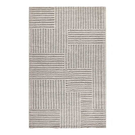 Reya 5 x 8 Medium Area Rug, Indoor Outdoor, Geometric Knotted Pattern Gray By Casagear Home