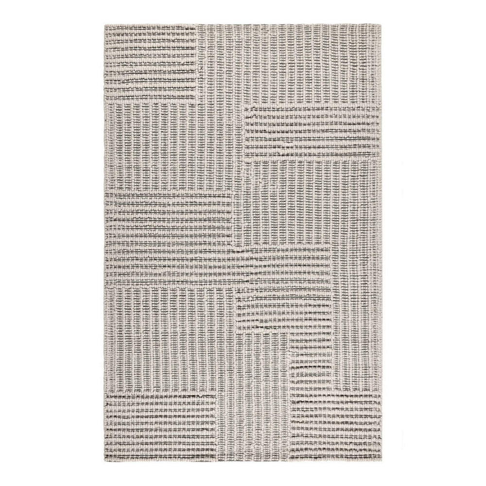 Reya 9 x 12 Extra Large Area Rug, Indoor Outdoor Geometric Knotted Gray By Casagear Home