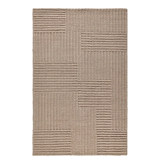 Reya 9 x 12 Extra Large Area Rug, Indoor Outdoor Geometric Knotted Beige By Casagear Home