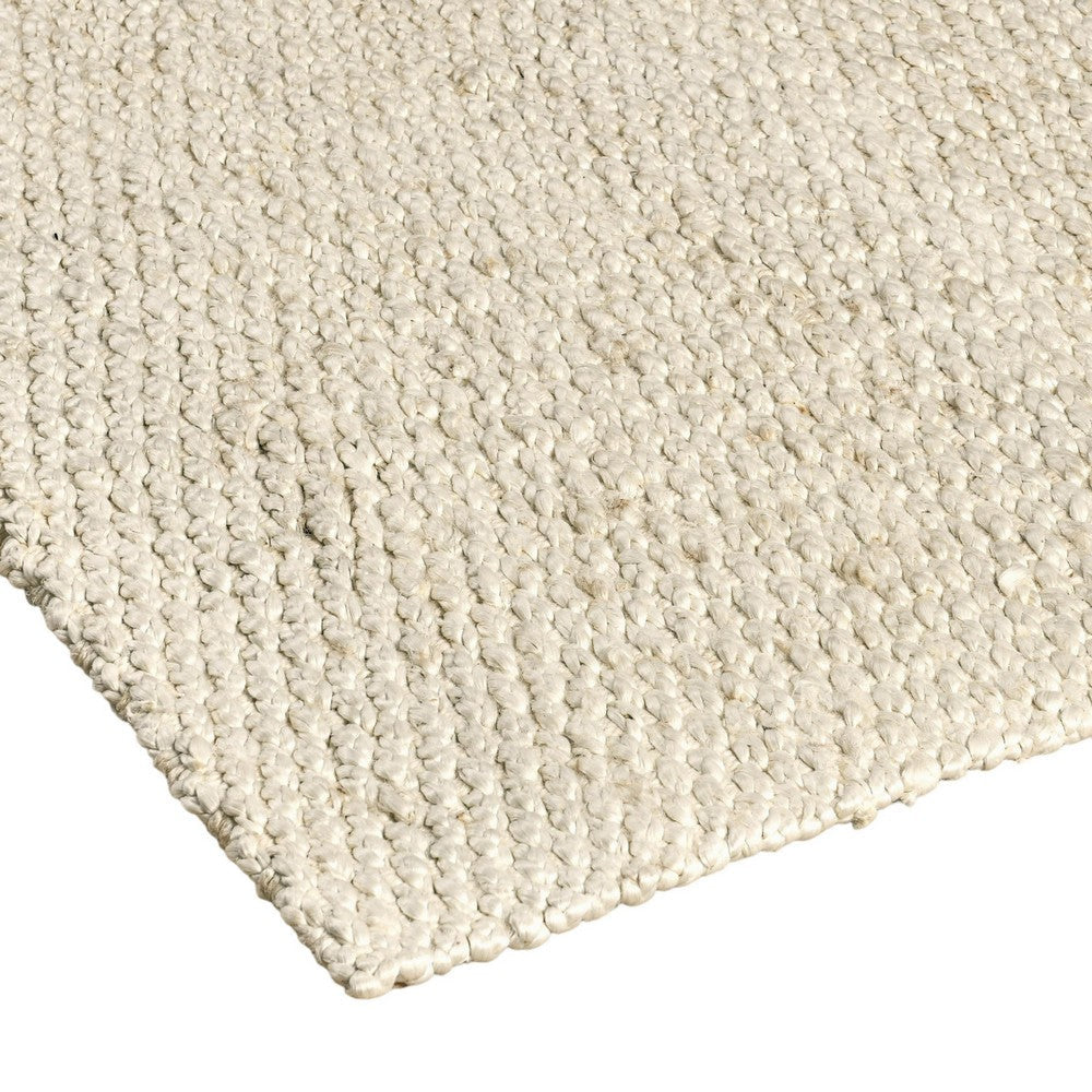 Sane 5 x 8 Medium Area Rug Handwoven Abstract Braided Pattern Ivory By Casagear Home BM319609