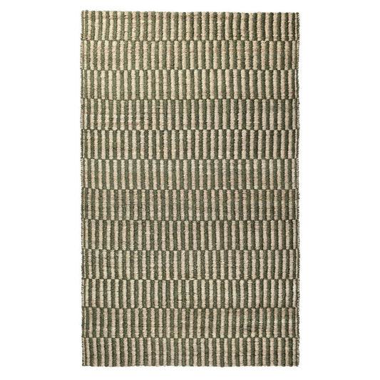 Tyn 9 x 12 Extra Large Area Rug, Handwoven Striped Textured Green Beige By Casagear Home