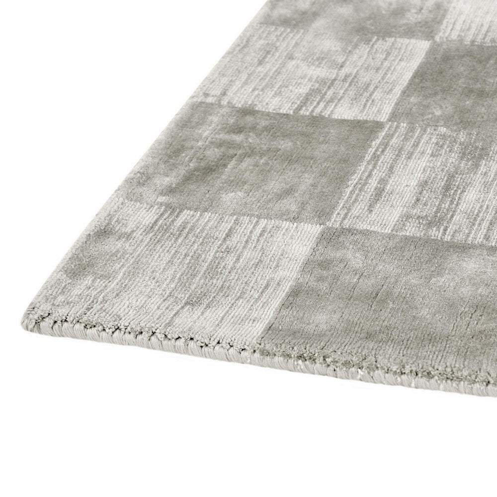 Sina 5 x 8 Medium Area Rug Handwoven Classic Check Pattern Light Gray By Casagear Home BM319627