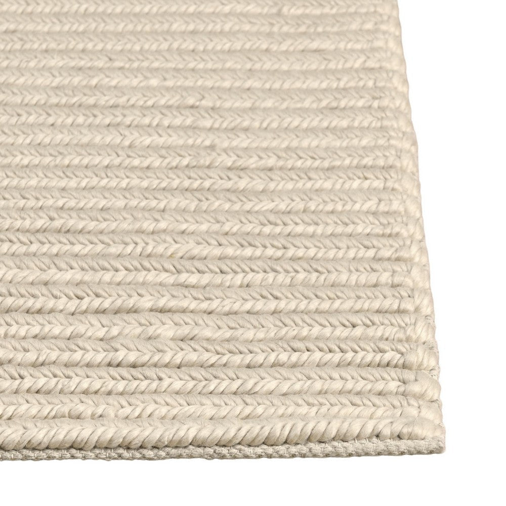 Soen 8 x 10 Large Area Rug Handwoven Twisted Braid Beige Wool Blend By Casagear Home BM319633