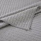 3pc Full Queen Quilt and Pillow Sham Set Channel Design Gray Cotton By Casagear Home BM319644