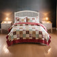 Evi 3pc Cal King Quilt and Pillow Sham Set Plaid Pattern Multicolor By Casagear Home BM319647