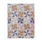 Jey 50 x 60 Quilted Throw Blanket Patchwork Pinwheel Peach Blue Cotton By Casagear Home BM319656