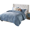 Ahab 2pc XL Twin Quilt and Pillow Sham Set Spa Blue Dutch Velvet Face By Casagear Home BM319665