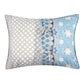 Ello 26 Inch Quilted Standard Pillow Sham Bohemian Print Blue and White By Casagear Home BM319675