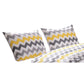 36 Inch Quilted King Pillow Sham Chevron Geometric Print Yellow Gray By Casagear Home BM319684