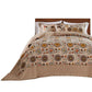 Dorra 3pc Queen Bedspread Set 2 Shams Floral Crest Beige Yellow Cotton By Casagear Home BM319689