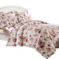 Rosle 2pc Twin Duvet Cover Set Pillow Sham Ivory and Red Floral Cotton By Casagear Home BM319697