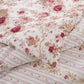 Rosle 3pc King Duvet Cover Set with 2 Shams Ivory and Red Floral Cotton By Casagear Home BM319699