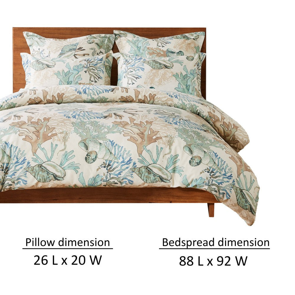 Wade 3pc Full/Queen Duvet Cover Set Sham Jade Blue Coastal Design Cotton By Casagear Home BM319701