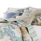 Wade 3pc King Size Quilt Set Sham Jade Blue Coastal Microfiber Cotton By Casagear Home BM319704