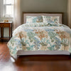 Wade 3pc King Size Quilt Set Sham Jade Blue Coastal Microfiber Cotton By Casagear Home BM319704