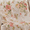 Givi Throw Blanket with Unique Floral Pattern Buttercup Beige Cotton By Casagear Home BM319719