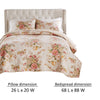 Givi 2pc XL Twin Quilt Set with Floral Pattern Beige Buttercup Cotton By Casagear Home BM319720