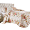 Givi 3pc Full/Queen Quilt Set Floral Pattern Beige Buttercup Cotton By Casagear Home BM319721