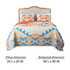 Izon 3pc Full/Queen Quilt Set Diamond Tuft Turquoise Blue and Orange By Casagear Home BM319723