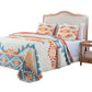 Izon 3pc King Quilt Set Diamond Tuft Turquoise Blue and Orange Geometric By Casagear Home BM319724