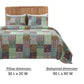 Aby 3pc Full/Queen Quilt Set Reversible Patchwork Jade Green Cotton By Casagear Home BM319725