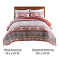 Pimi 3pc Full/Queen Quilt Set Geometric Stone Blue and Red Polyester By Casagear Home BM319729