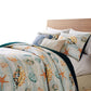 Carie 3pc King Quilt Set Coastal Seashell Print Blue Cotton Microfiber By Casagear Home BM319733