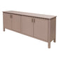 Jazz 76 Inch Sideboard Buffet Console 4 Doors Light Pink Solid Wood By Casagear Home BM319737